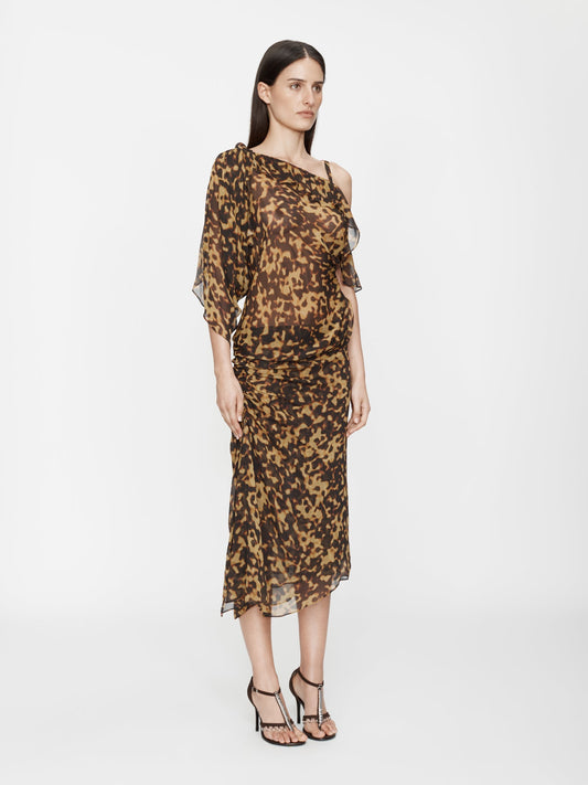 CHRISTOPHER ESBER Roule Trimmed Silk Drape Top (Tortoiseshell)