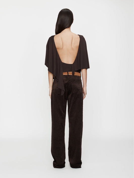 CHRISTOPHER ESBER Fluted Jersey Top (Espresso)