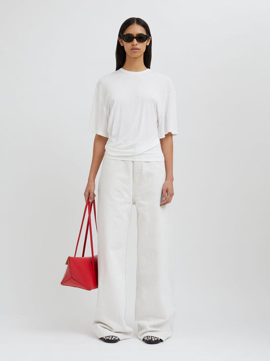 Christopher Esber Side Cowl Waist Tee (Milk)