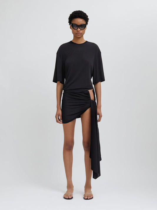 Christopher Esber Side Cowl Waist Tee (Black)