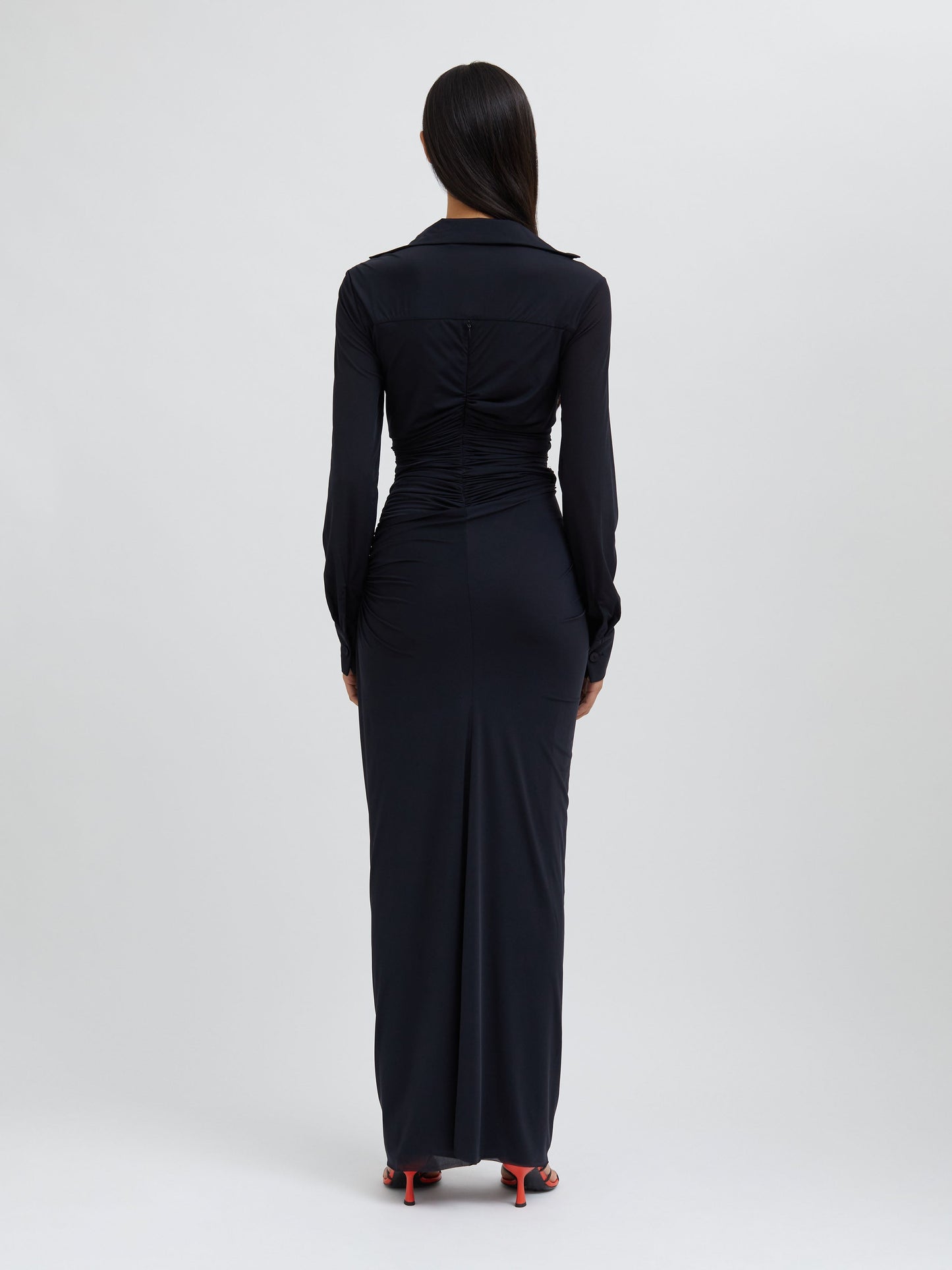 Christopher Esber Venus Plunge Shirt Dress (Black)