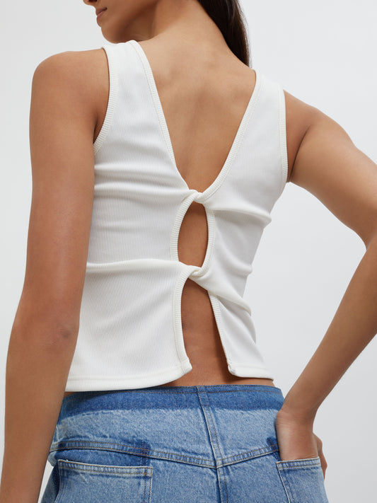 Christopher Esber Open Twist Tank (White)
