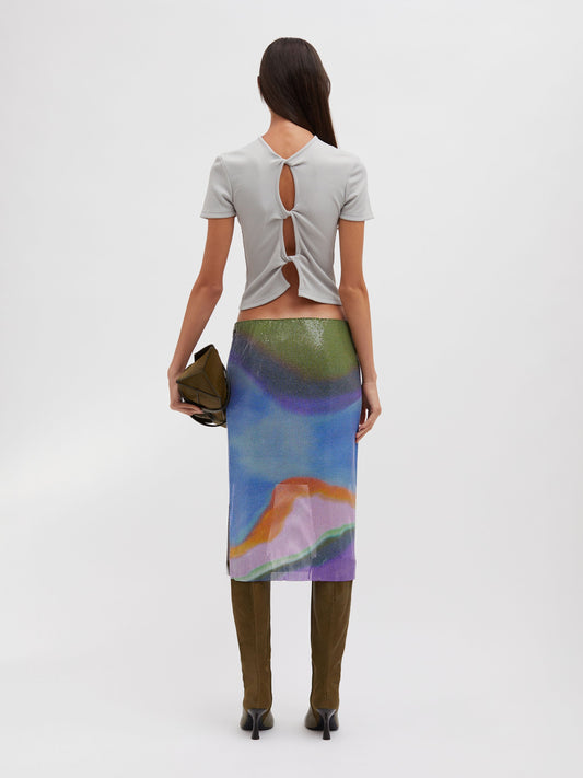 Embargo Aura Glowmesh Midi Skirt (Print)