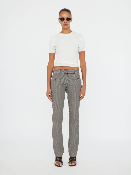 Christopher Esber Ribbed Overlay Loophole Tee (Grey)