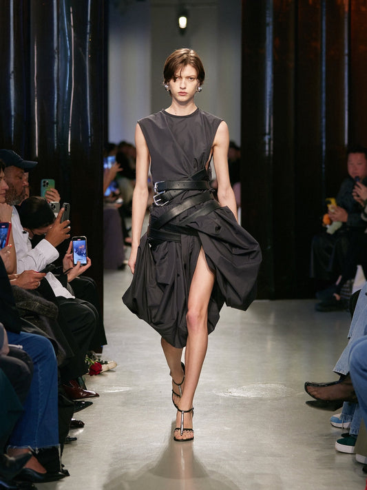 CHRISTOPHER ESBER Locus Belted Taffeta Tank (Carbon)