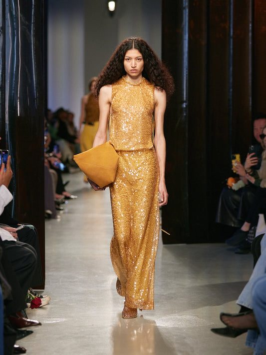 CHRISTOPHER ESBER Illuminate Sequin Separation Gown (Amber)