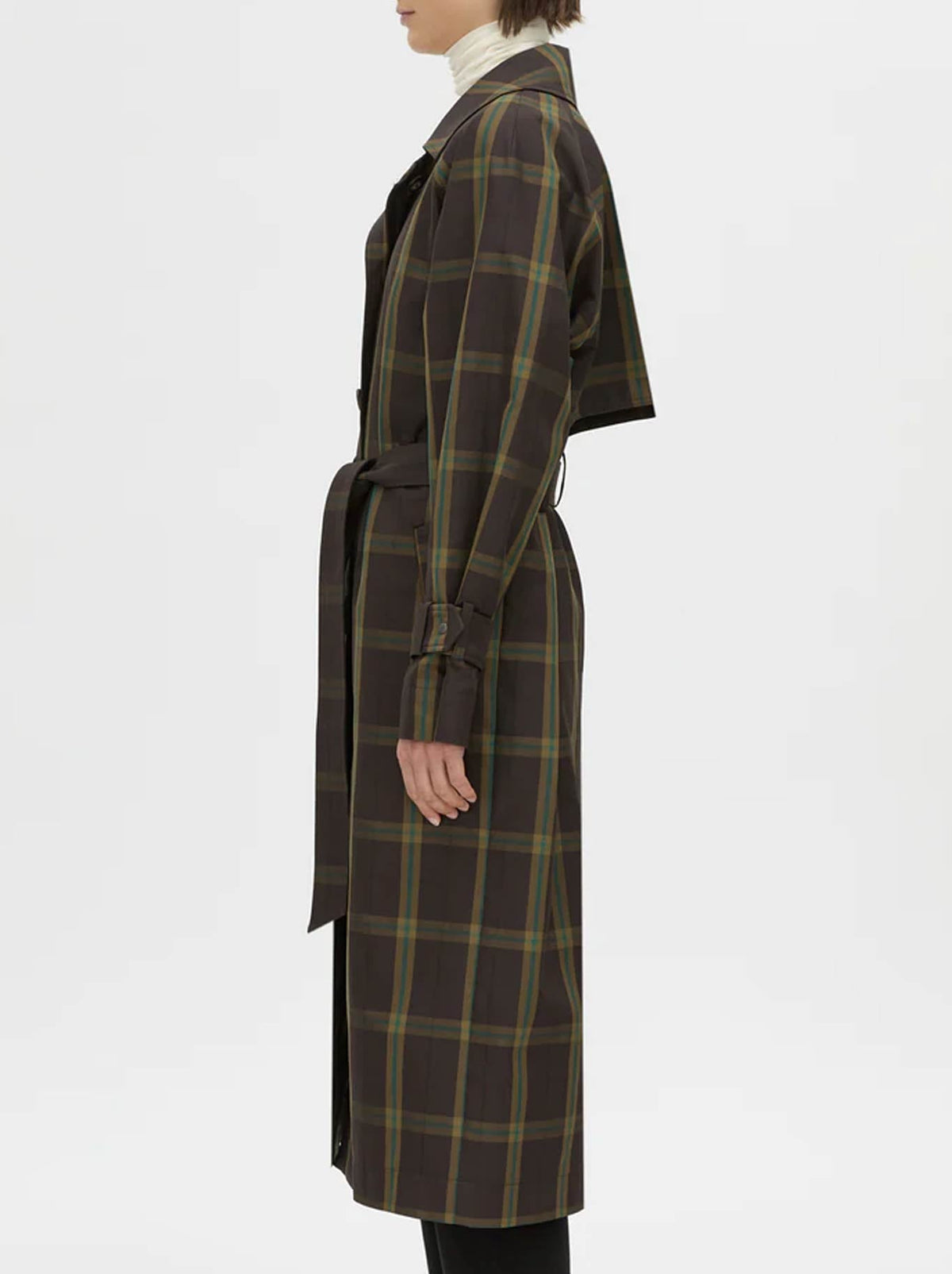 CAMILLA AND MARC WINTON CHECK TRENCH COAT (Espresso)