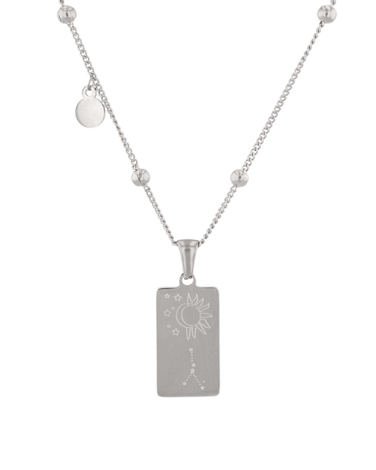 LAVANA Cancer Silver Zodiac Tag Necklace