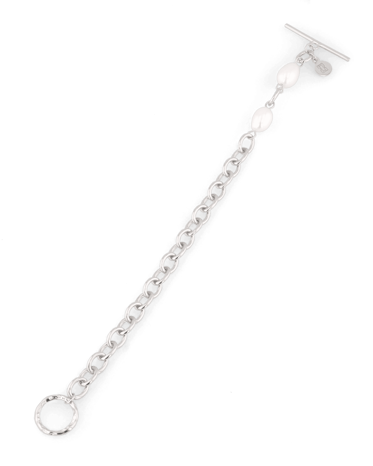LAVANA Cannes Silver Pearl T-Bar Bracelet