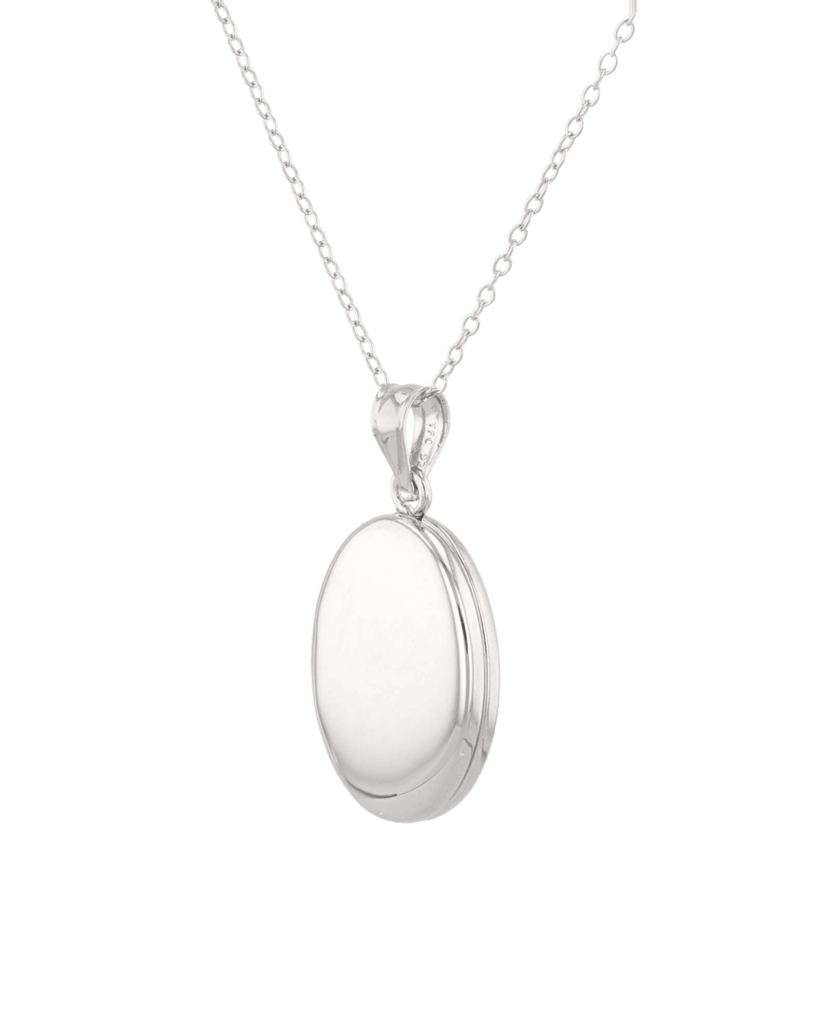 LAVANA Canvas Oval Locket Necklace Silver