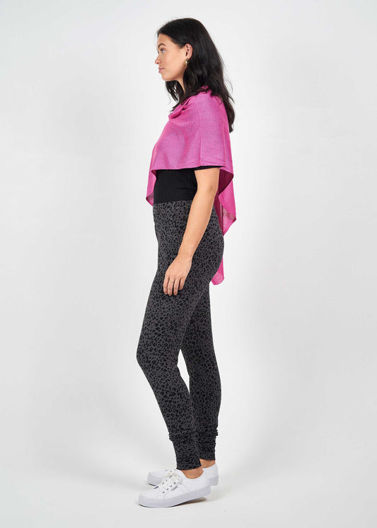 Lou Lou Carrie Cashmere & Bamboo Knit Poncho (Rose Violet)