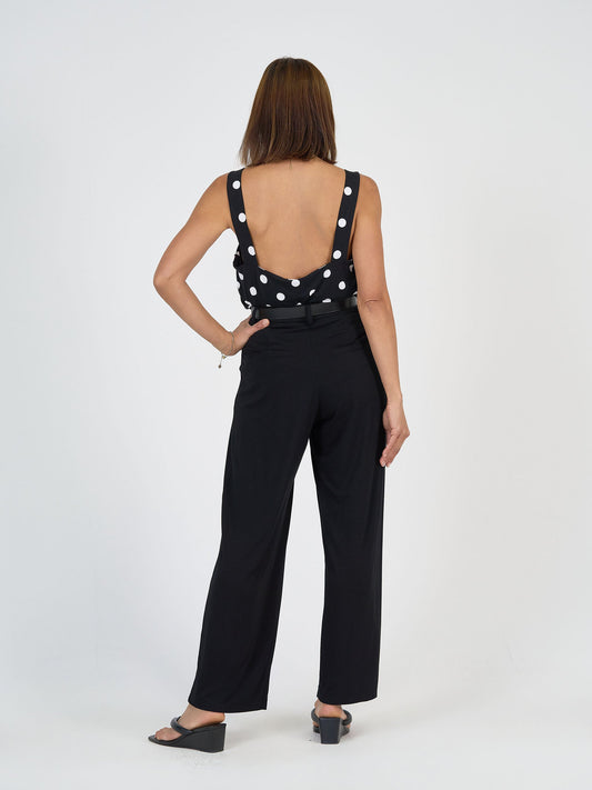 Lou Lou Billie Bamboo Wide Leg Dress Pant (Black)