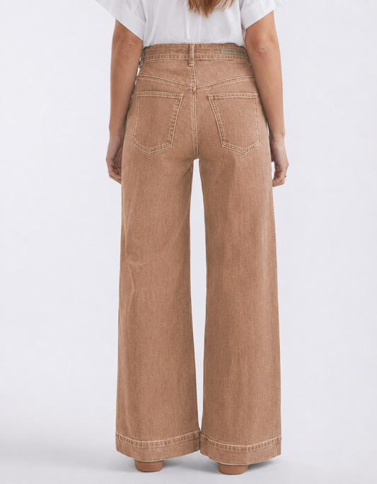 Country Denim Ellery Stretch Straight Leg Jeans (Warm Beige)