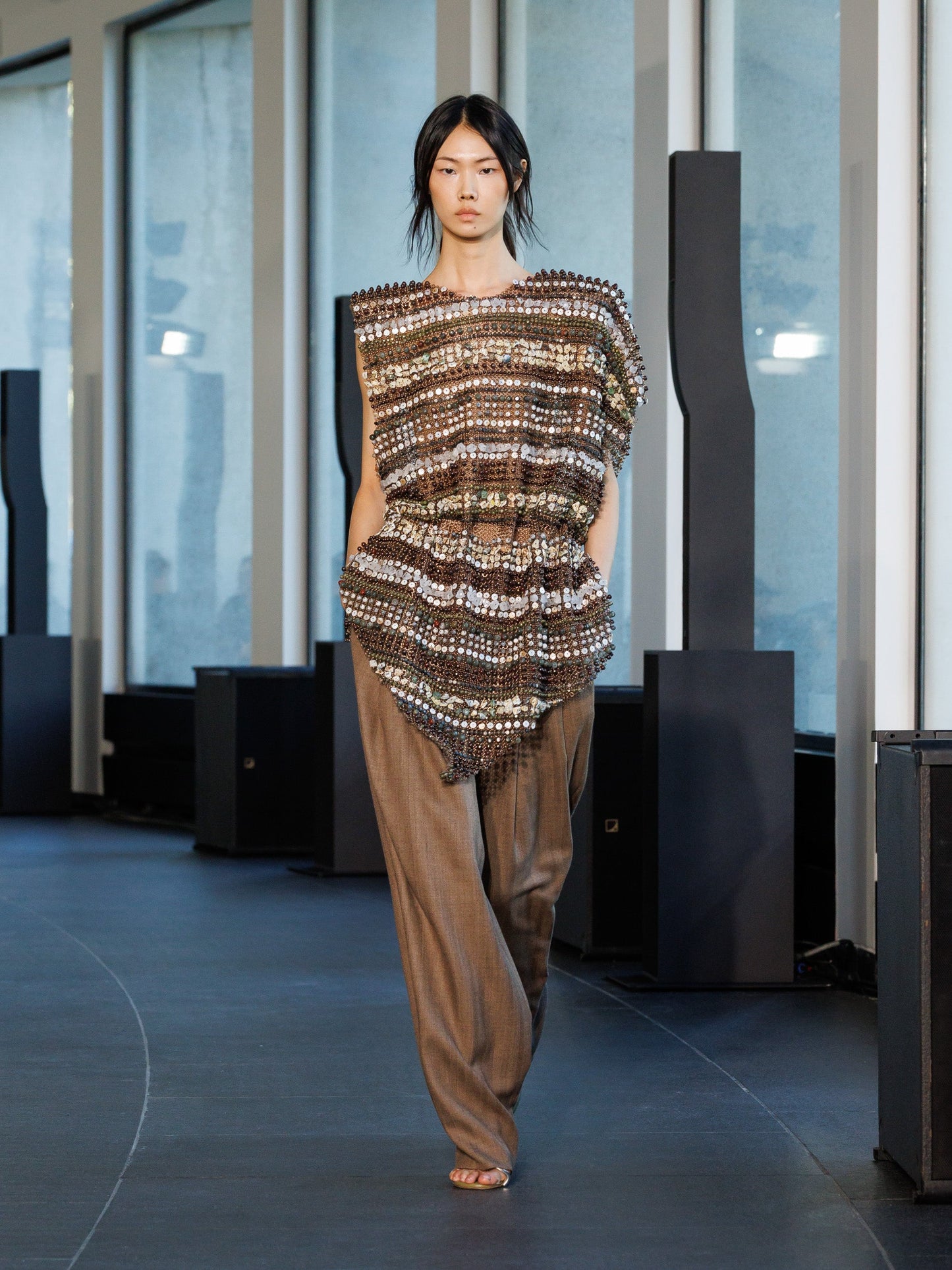 Image of Dresses. Productname: Syreni Stone Shell Chain Mail Dress in Dress colour by brand - Christopher Esber