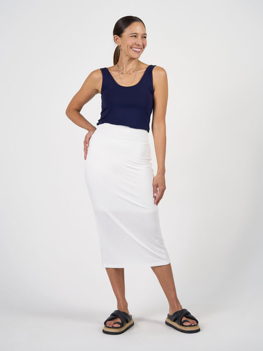 Lou Lou Cindy Sleeveless Bamboo Tank Singlet (Navy)