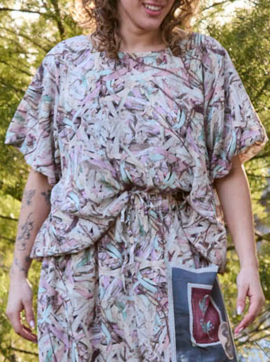 CIRCULAR BY M.A DAINTY REVERSIBLE RULAN TOP (Gum Leaves/Album)