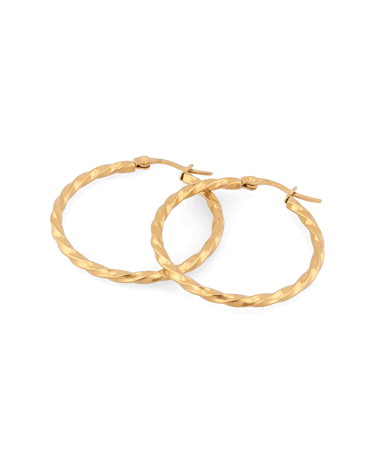 LAVANA Cleo Textured Gold Hoop Earrings