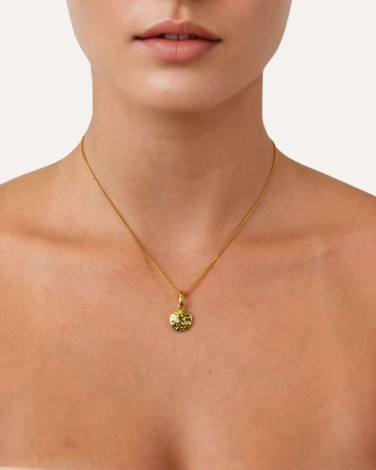 LAVANA Cosmo Silver Diamond Disc Pendant