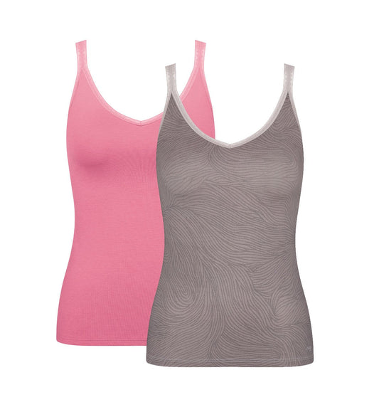 Triumph Sloggi Go Top 2 Pack (Grey & Pink Combination)