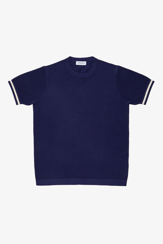 Anthony Squires Knitted crew neck tee - supima cotton (Blue)