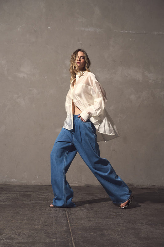 Sass Clothing Val Oversized Shirt (White)