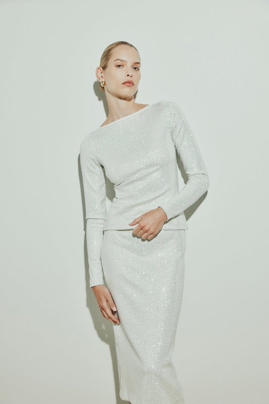 Diamante Brilliante Skirt (White)