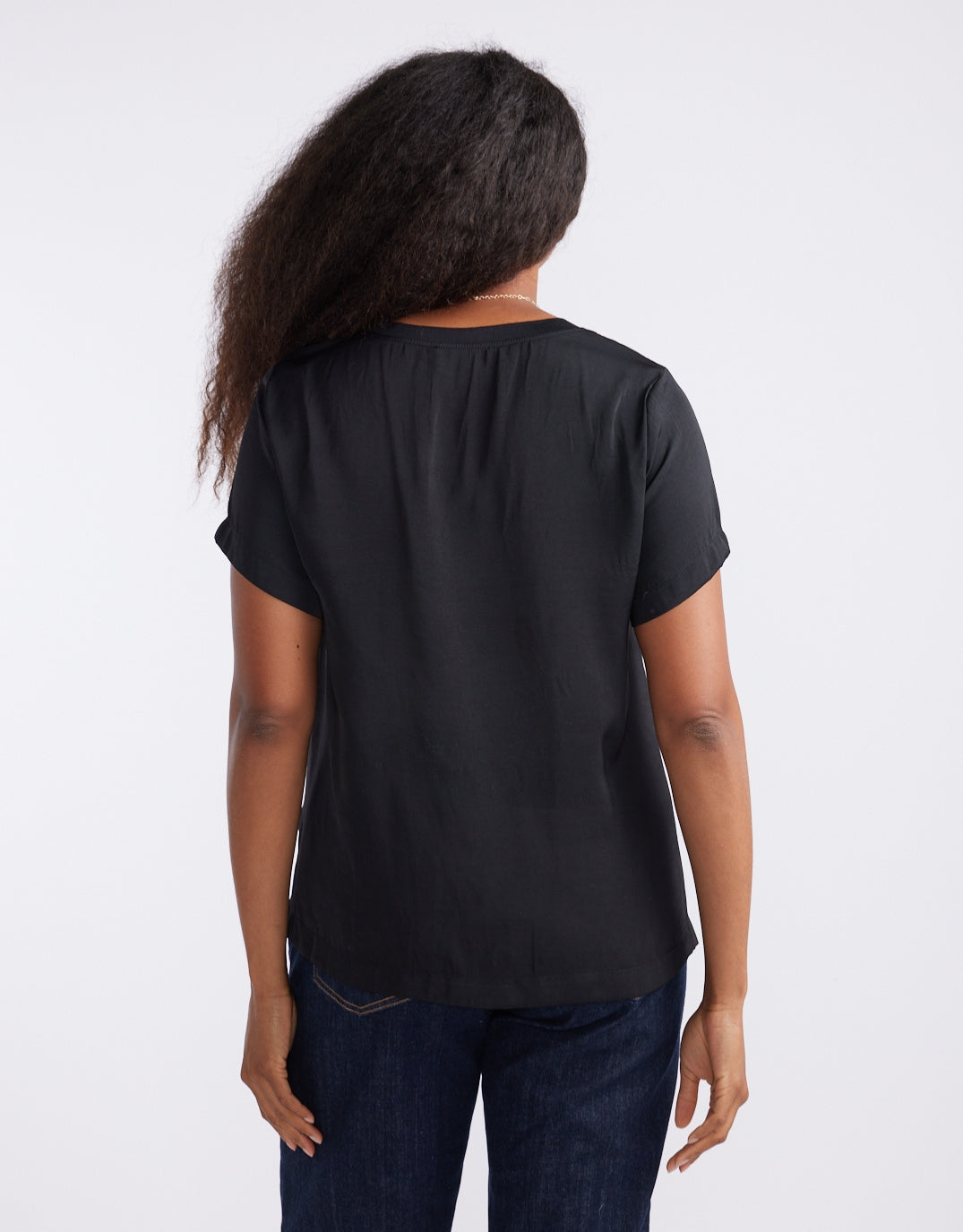 White & Co. Drape Tee (Black)