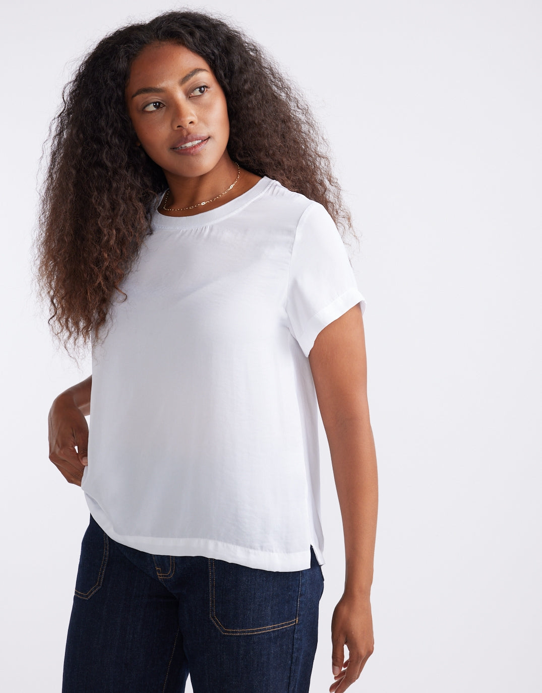 White & Co. Drape Tee (White)