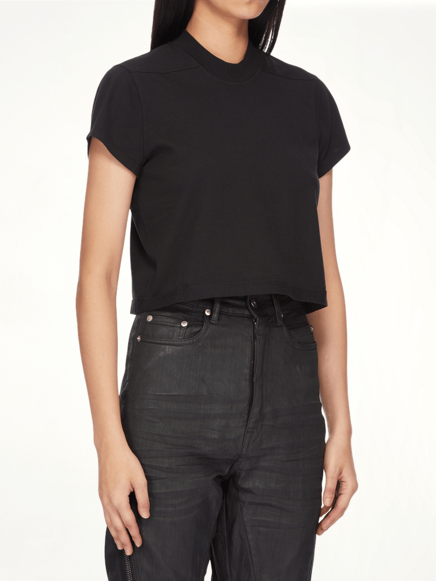 RICK OWENS DRKSHDW Cropped Small Level T-Shirt (Black)