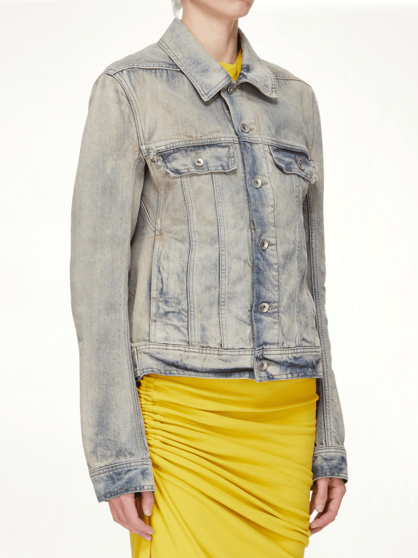 RICK OWENS DRKSHDW Trucker Worker Jacket (Blue)