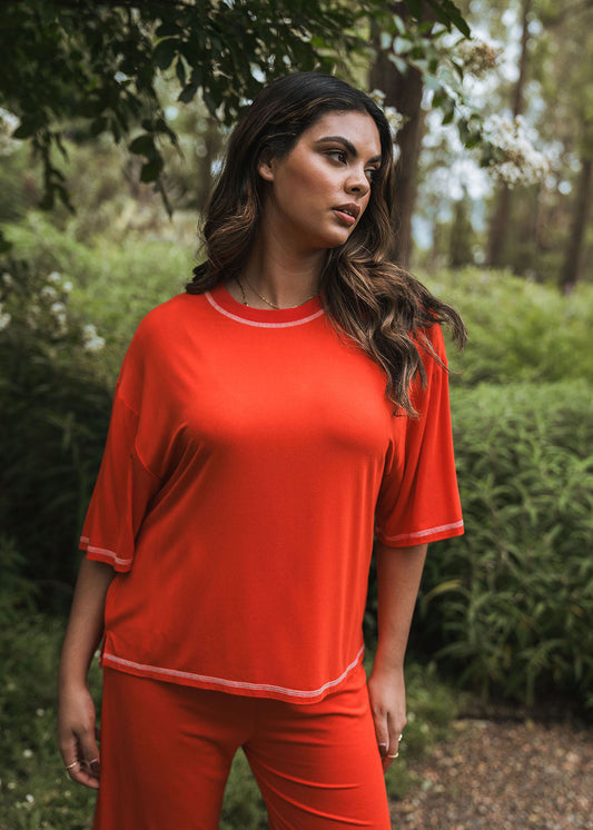 Lou Lou Spears Bamboo T-Shirt (Fiery Red)