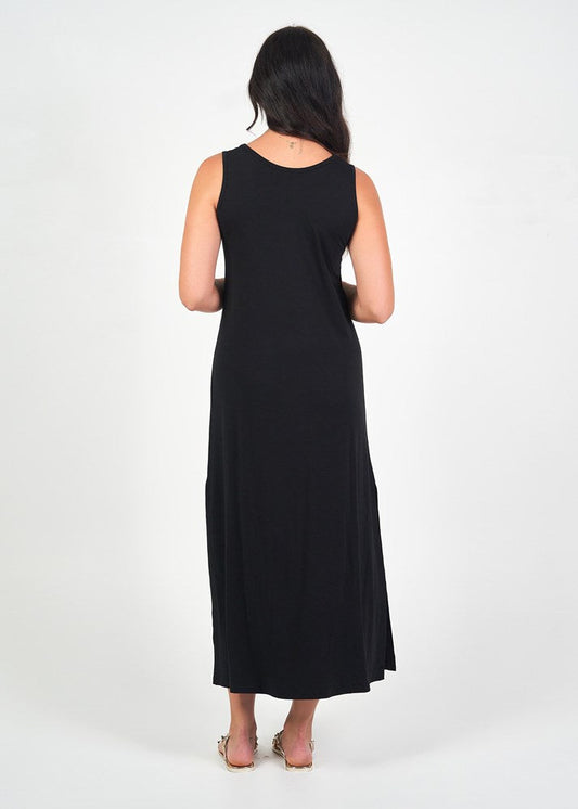 Lou Lou Janet Sleeveless Bamboo Maxi Dress (Black)