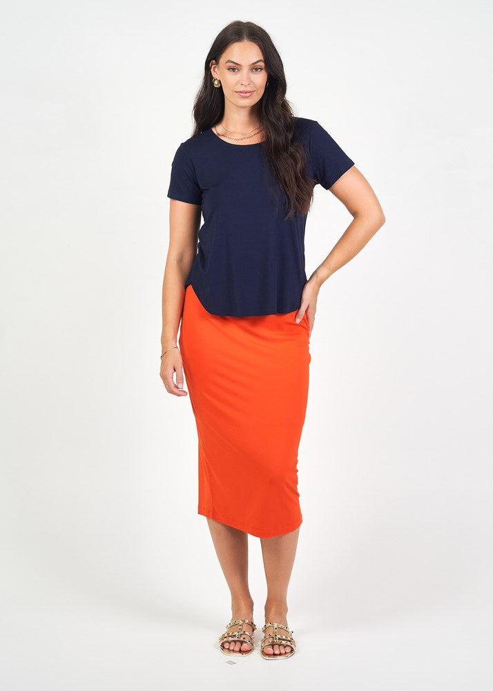 Lou Lou Maxi Bamboo Whitney Tube Skirt (Fiery Red)