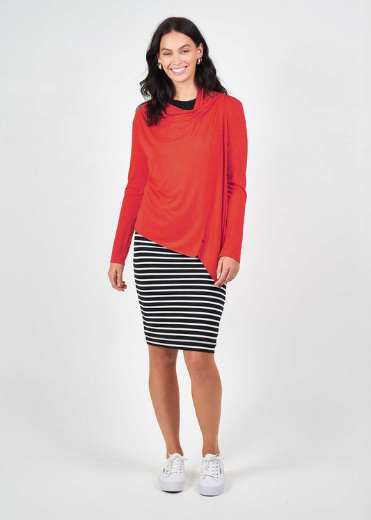 Lou Lou Joni Bamboo Waterfall Cardigan/Jacket (Fiery Red)