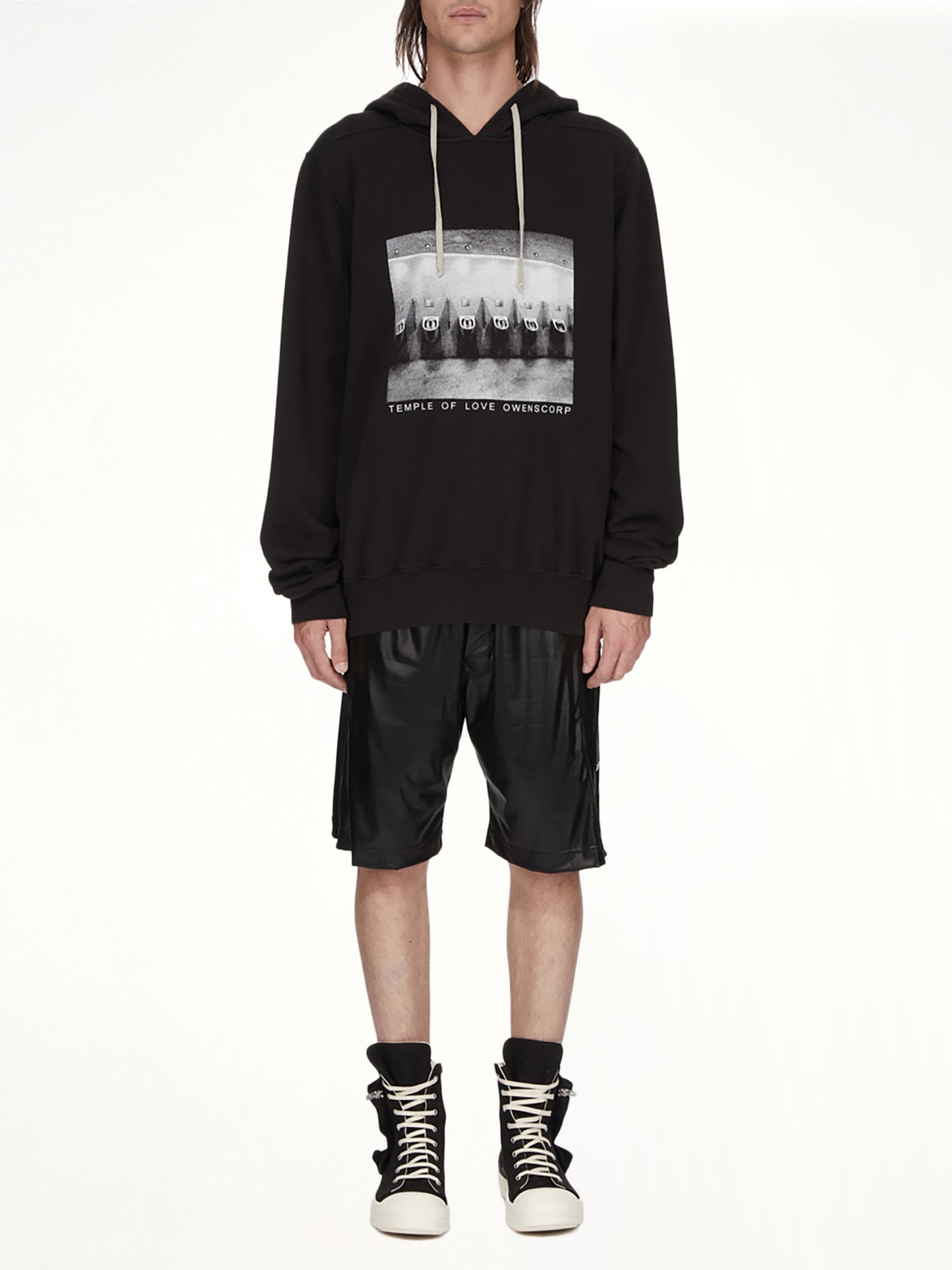 RICK OWENS DRKSHDW Wide Pusher Shorts (Black)