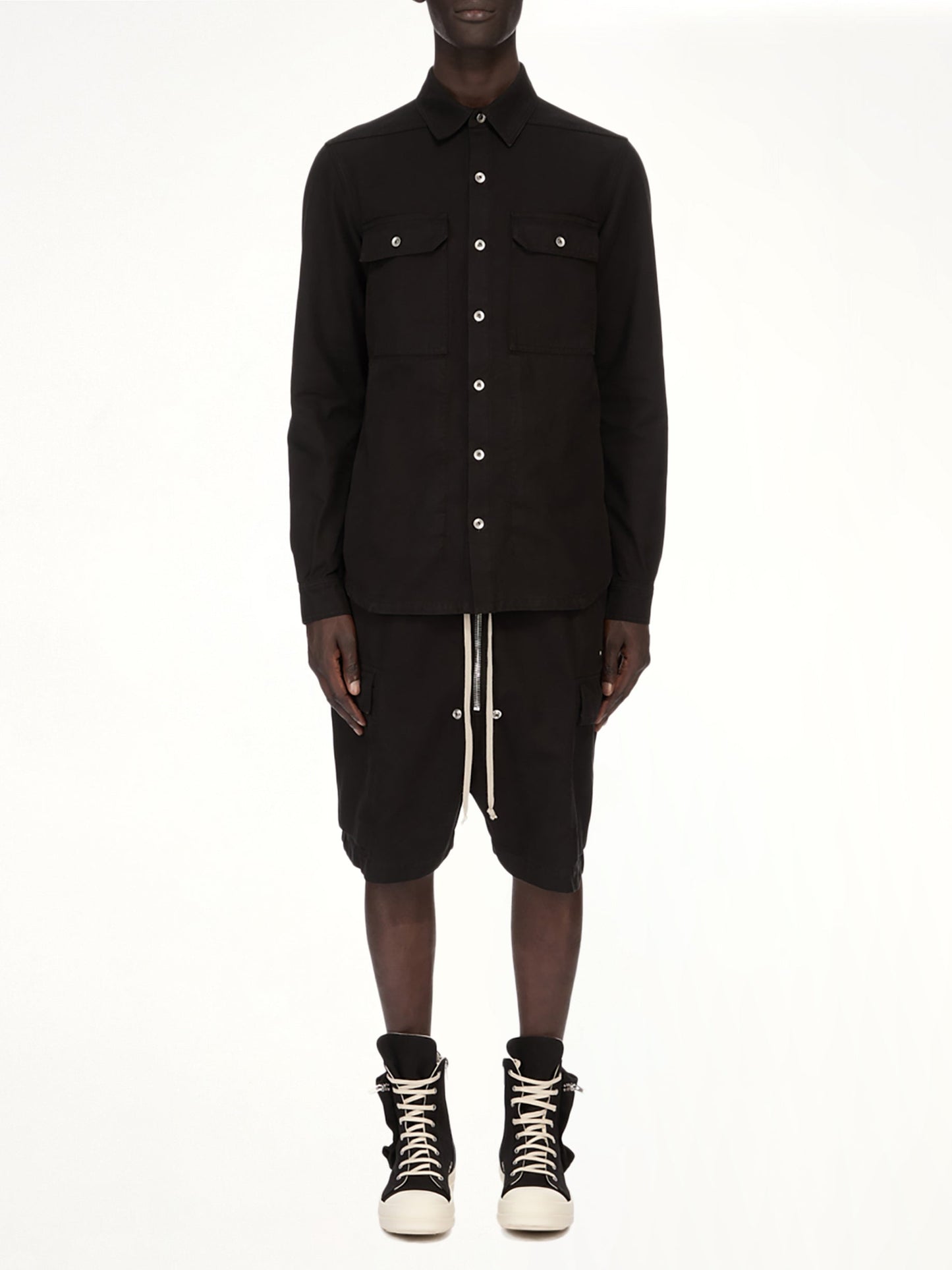 RICK OWENS DRKSHDW Woven Outershirt (Black)