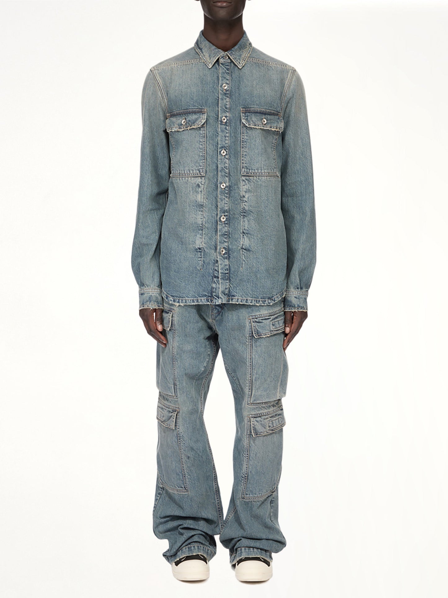 RICK OWENS DRKSHDW Denim Outershirt (Blue)