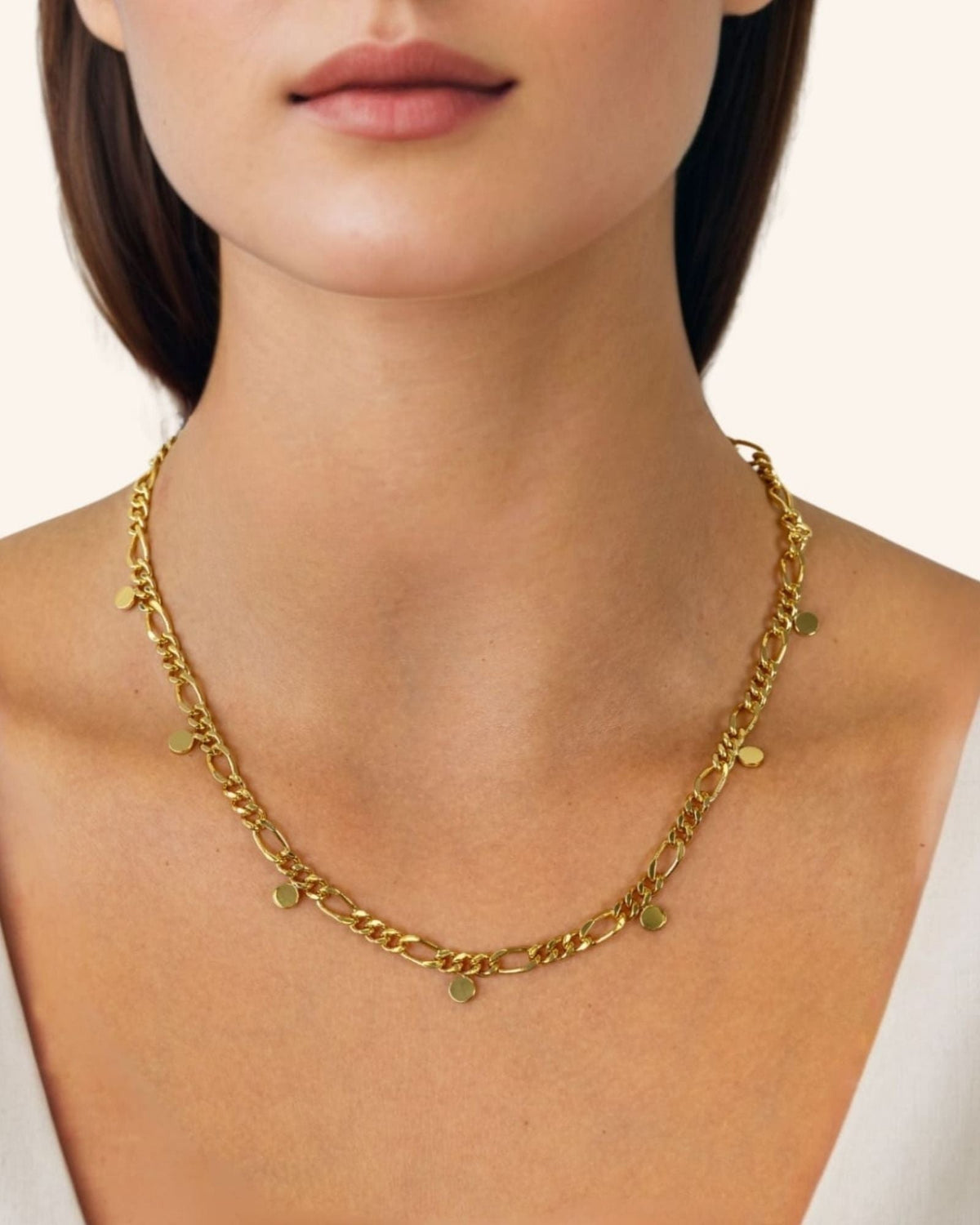 LAVANA Dancing Discs Figaro Gold Chain Necklace