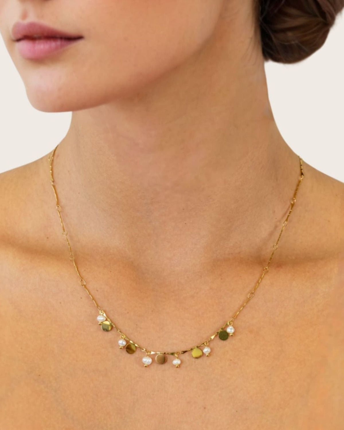 LAVANA Dancing Discs Tango Silver Chain Necklace