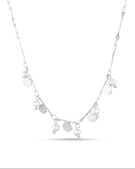 LAVANA Dancing Discs Tango Silver Chain Necklace