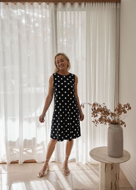 Lou Lou Danity Bamboo Shift Dress (Polka Dot)