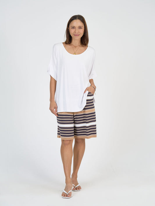 Lou Lou Demi Oversized Bamboo Box T-Shirt (White)