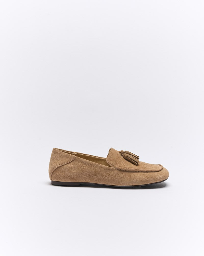 Image of Flats. Productname: Dion Leather Loafer in Camel Suede colour by brand - Walnut Melbourne