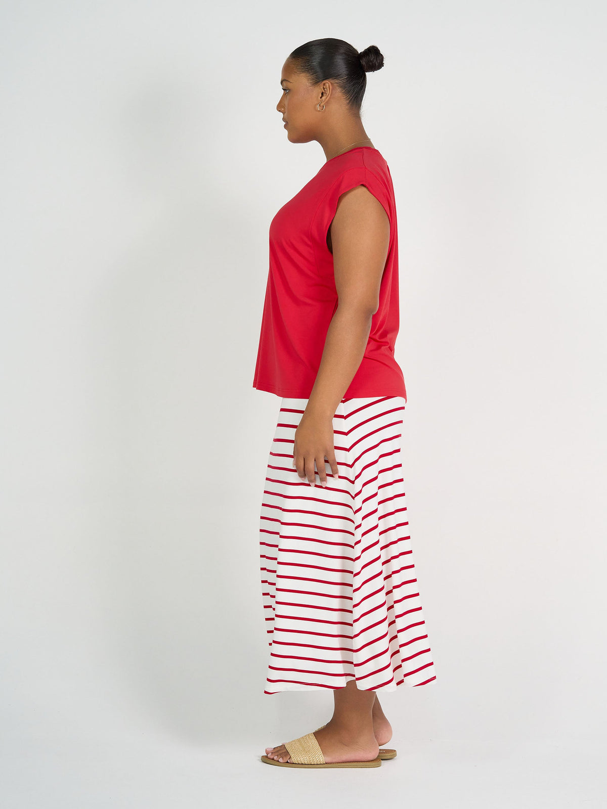 Lou Lou Donna Cap Sleeve Bamboo Tee (Lipstick)
