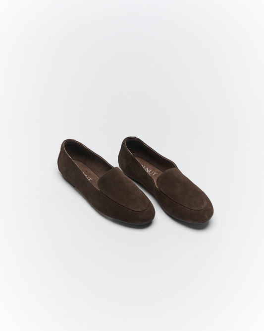 Walnut Melbourne Drew Leather Loafer (Bitter Chocolate Suede)
