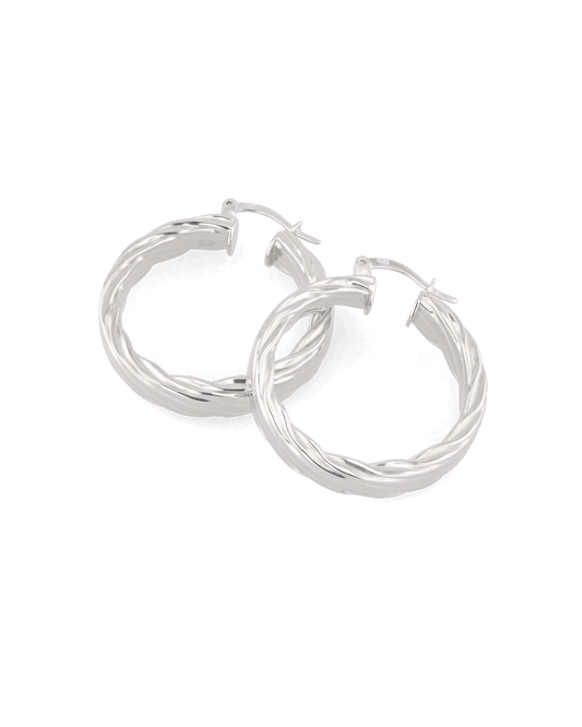 LAVANA Drift Silver Hoop Earrings