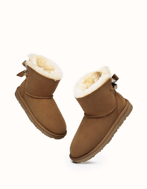 EVERAU® Mini Back Bow Boots (Chestnut)