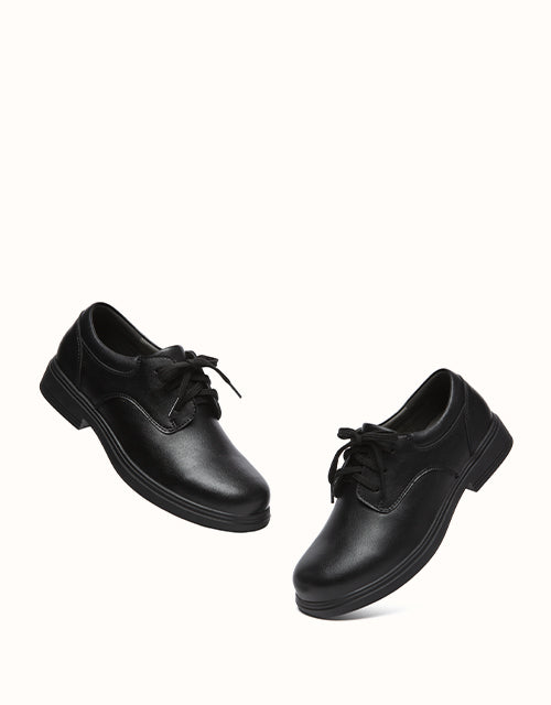 EVERAU® Senior Lace Up School Shoes II (Black)