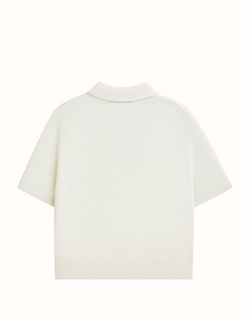EVERAU® Elin Knit Polo (White)
