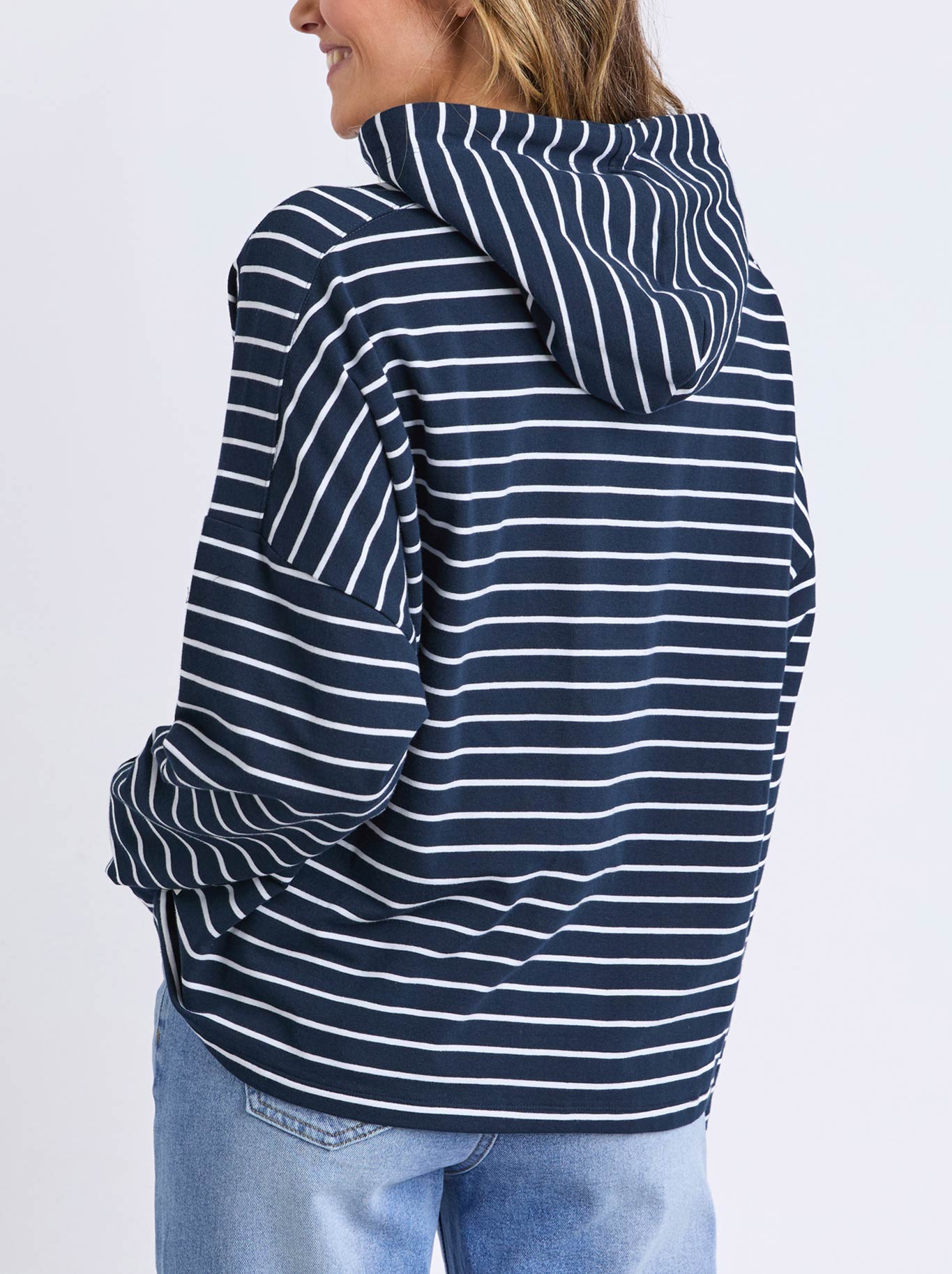 Elm Rhea Hoodie (Navy White Stripe)